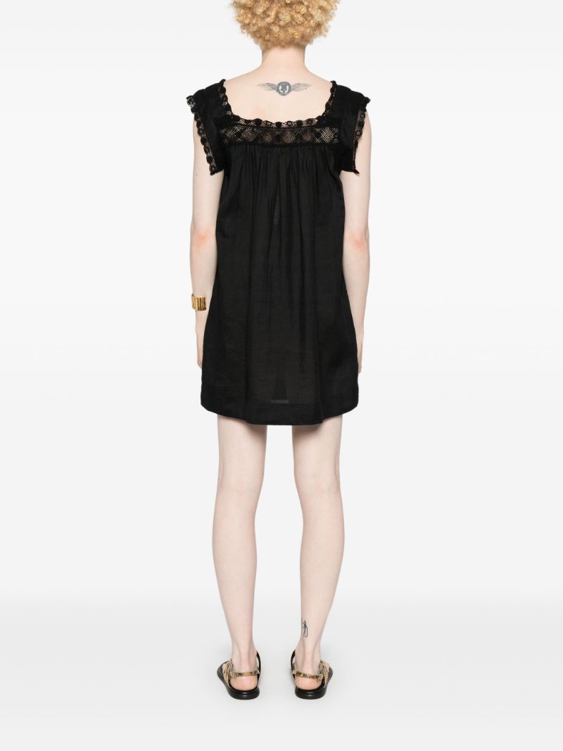 Black Almadia Ramie Mini Dress