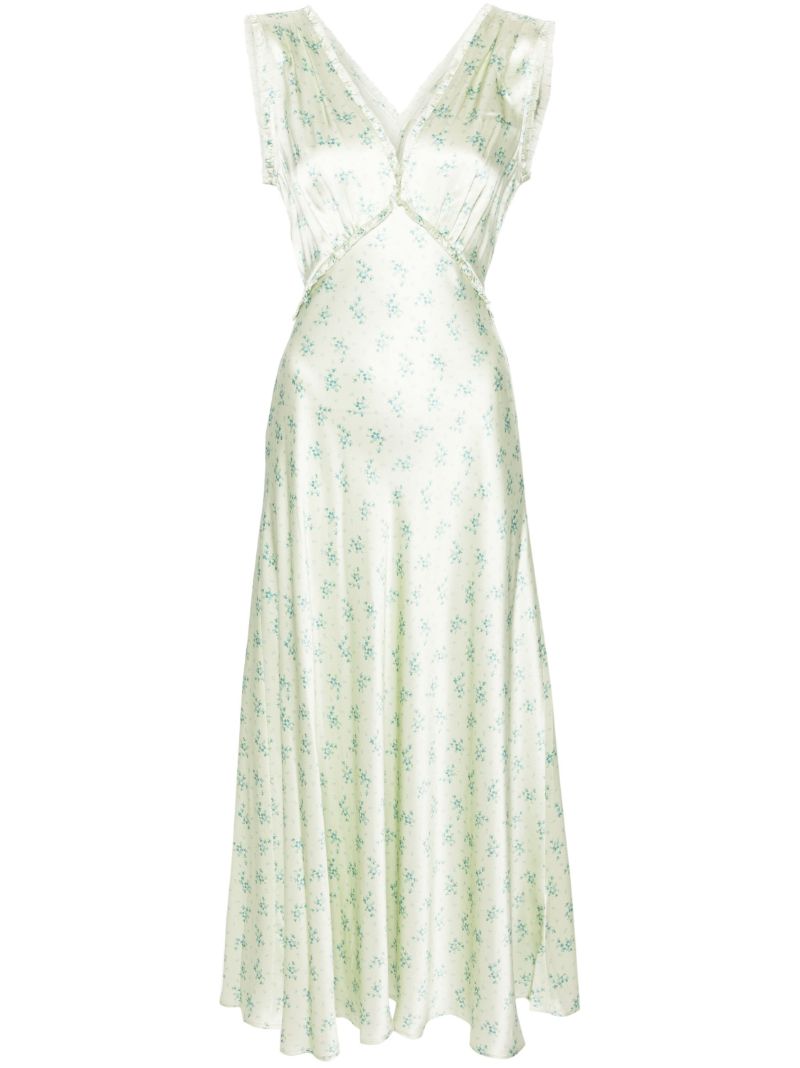 Green Tahlia Silk Maxi Dress