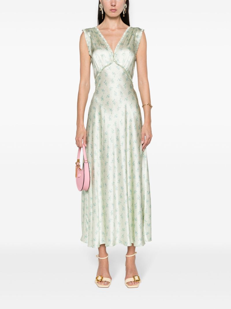 Green Tahlia Silk Maxi Dress