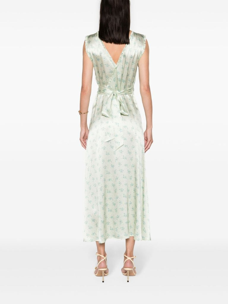 Green Tahlia Silk Maxi Dress