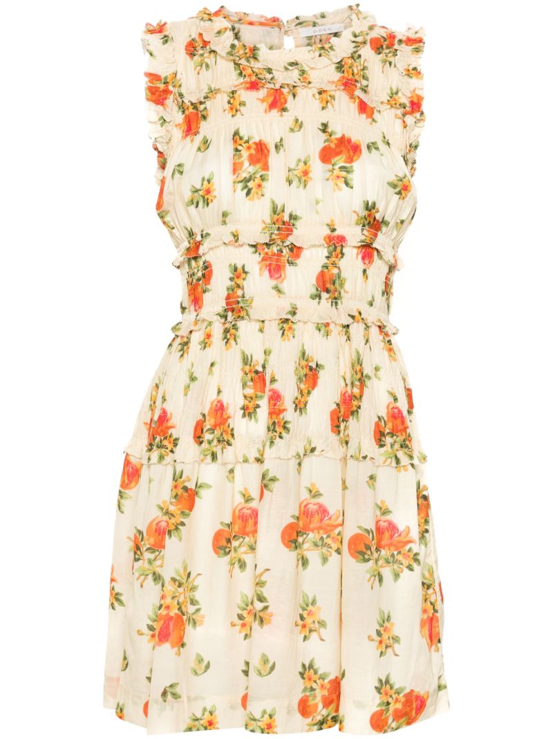Yellow Martha Floral-print Mini Dress