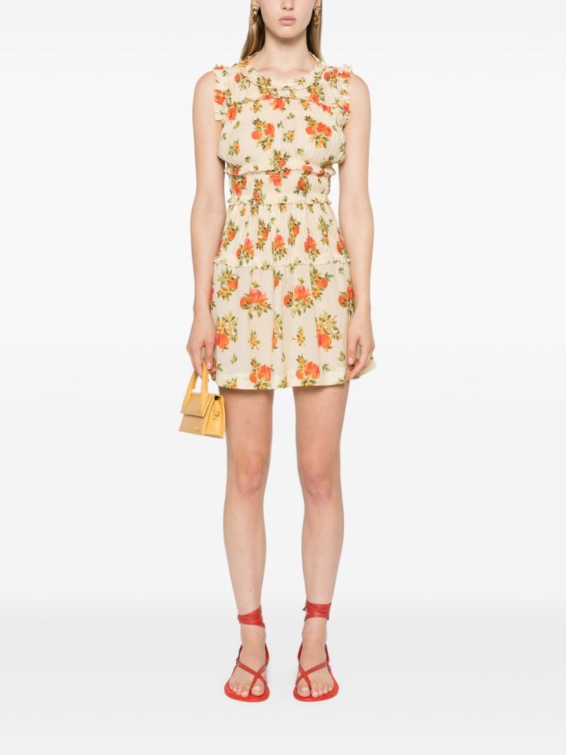 Yellow Martha Floral-print Mini Dress