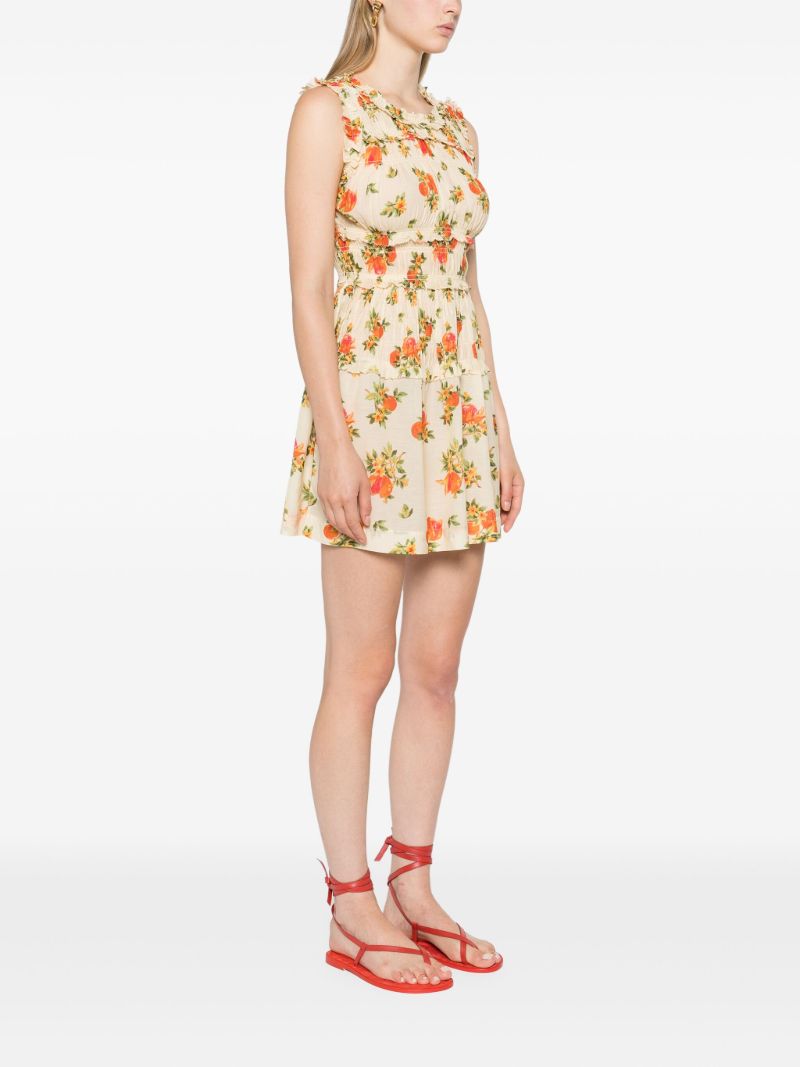 Yellow Martha Floral-print Mini Dress
