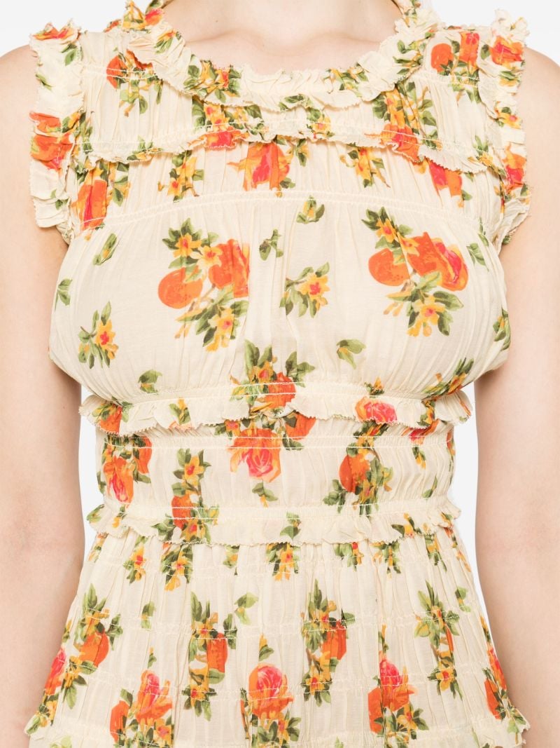 Yellow Martha Floral-print Mini Dress