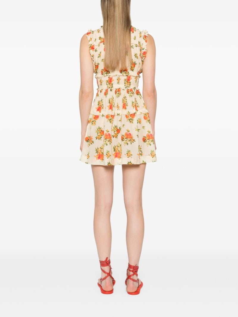 Yellow Martha Floral-print Mini Dress