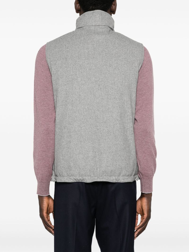 Grey High-neck Wool Gilet