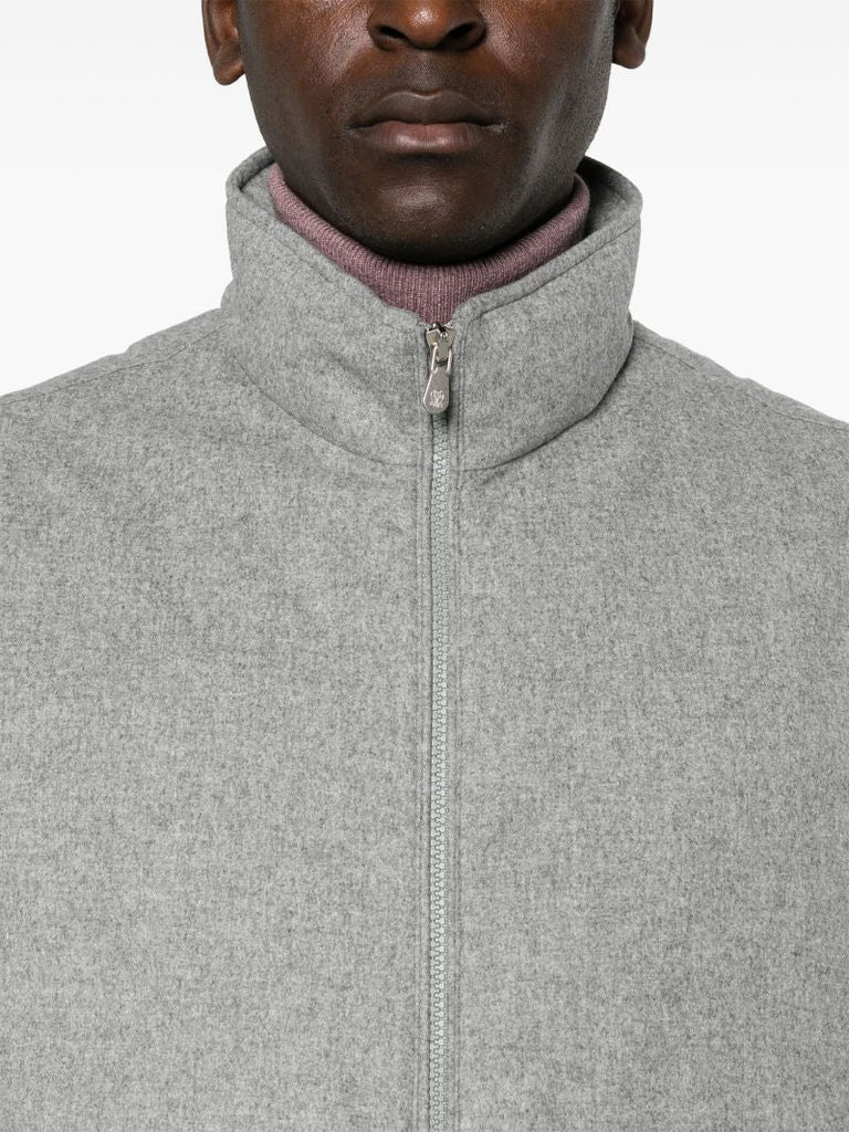 Grey High-neck Wool Gilet