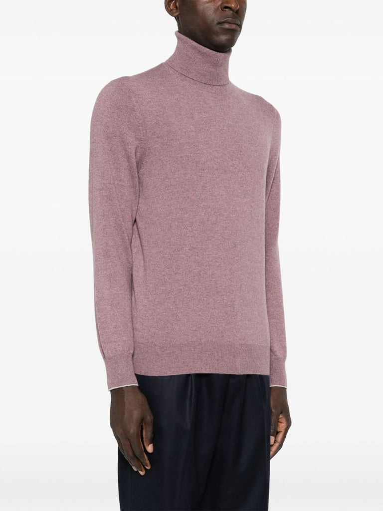 Red Roll-neck Cashmere Sweater