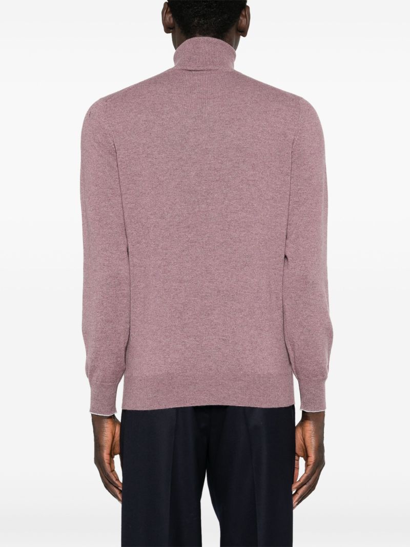 Red Roll-neck Cashmere Sweater