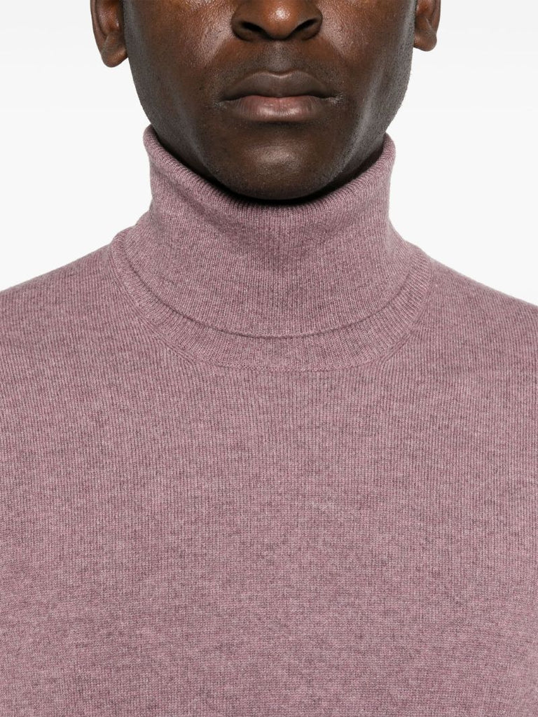 Red Roll-neck Cashmere Sweater
