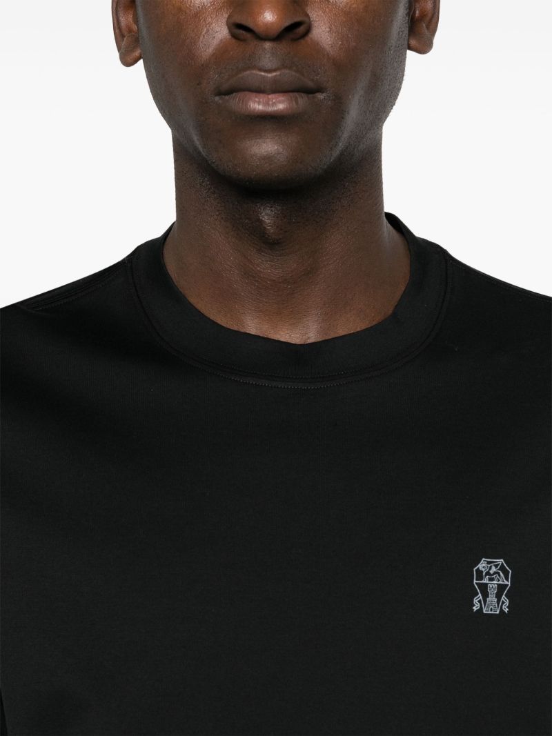 Black Logo-print Cotton T-shirt