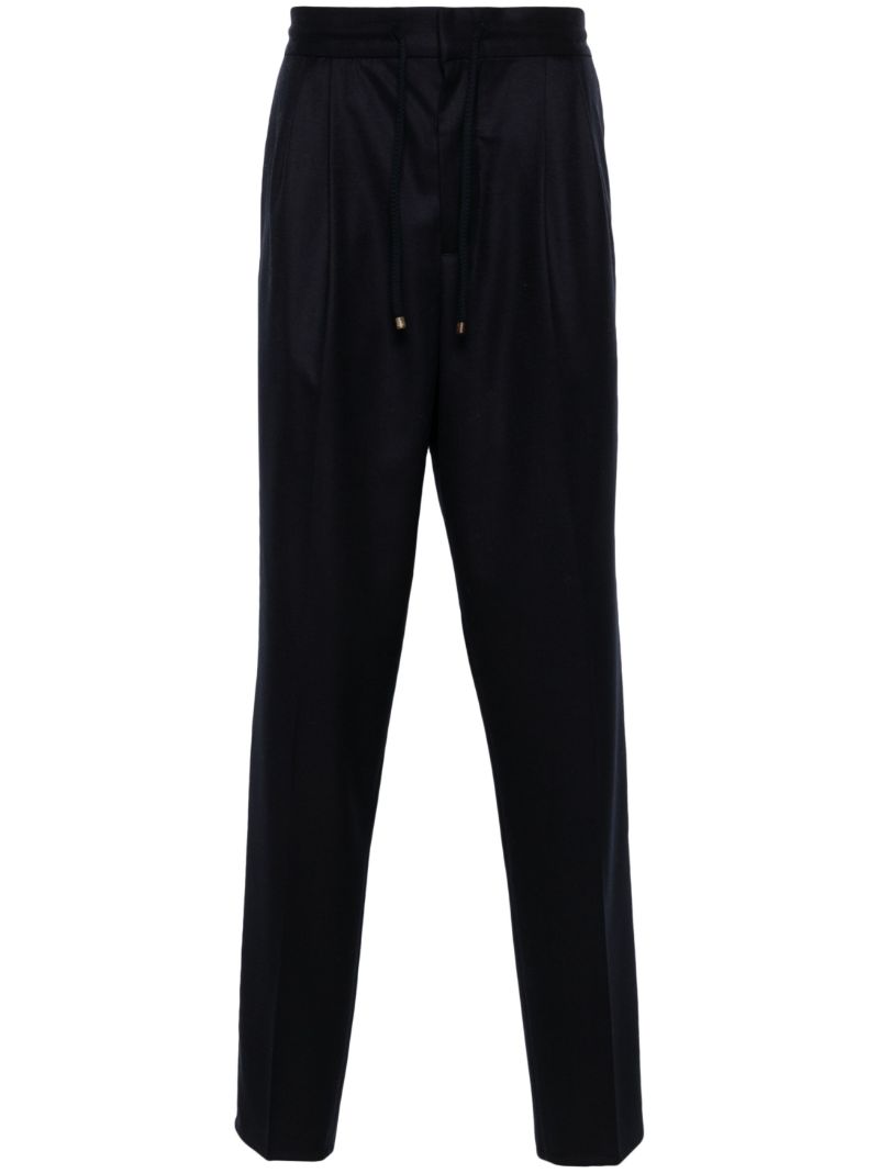 Blue Mid-rise Tapered Trousers