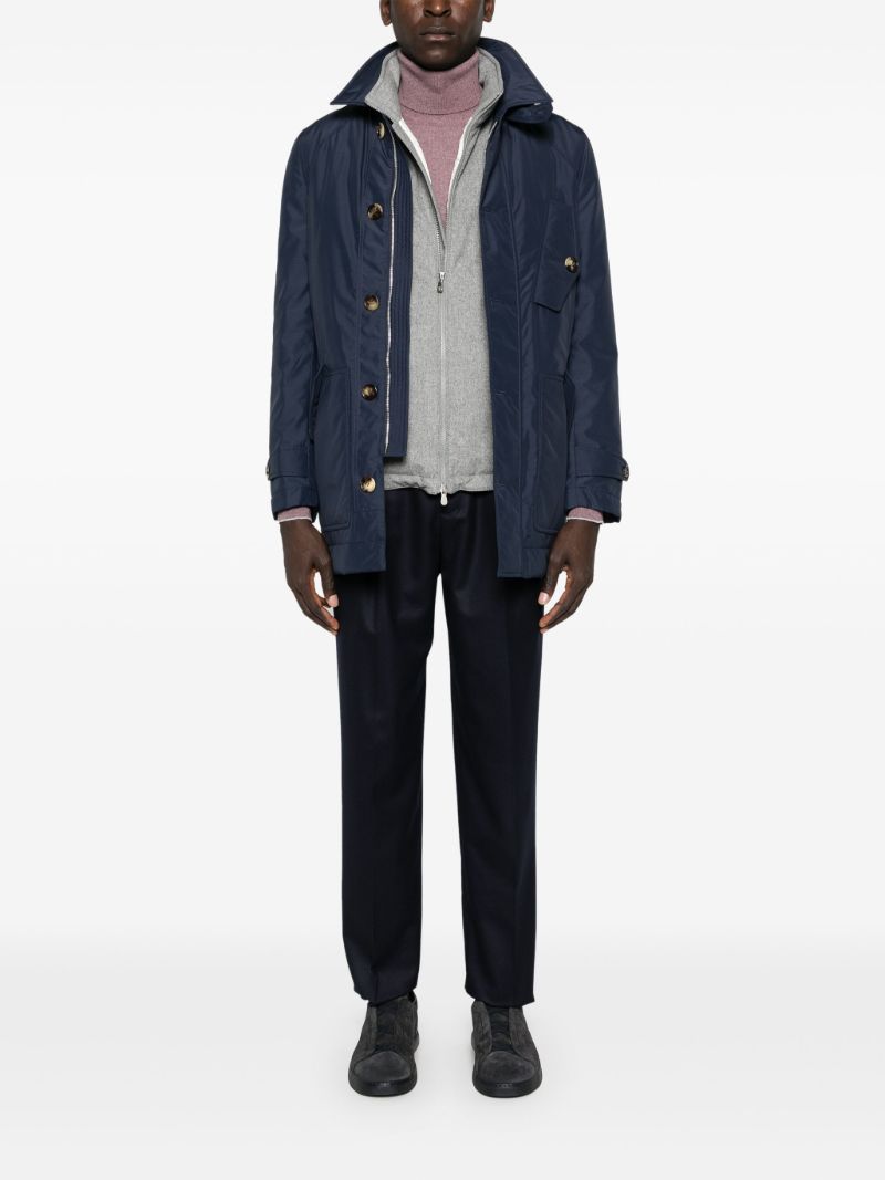 Blue Mid-rise Tapered Trousers