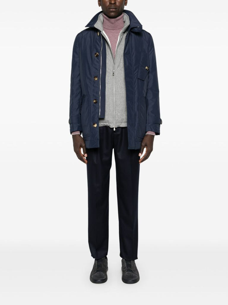 Blue Mid-rise Tapered Trousers