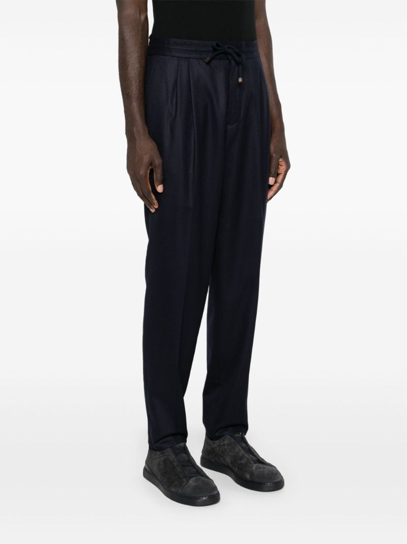 Blue Mid-rise Tapered Trousers