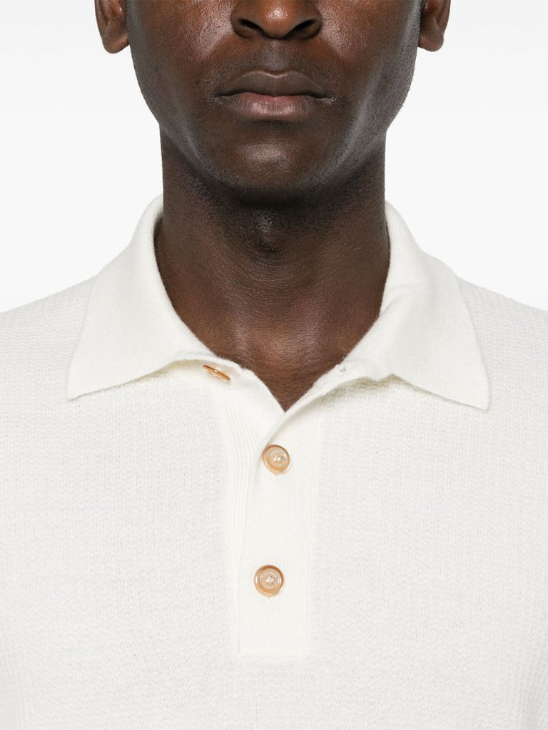 White Cashmere Polo Shirt