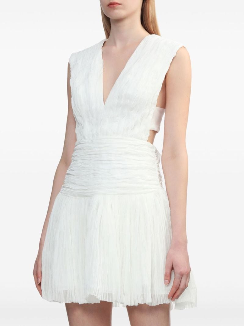 White Escapist Pleated Mini Dress