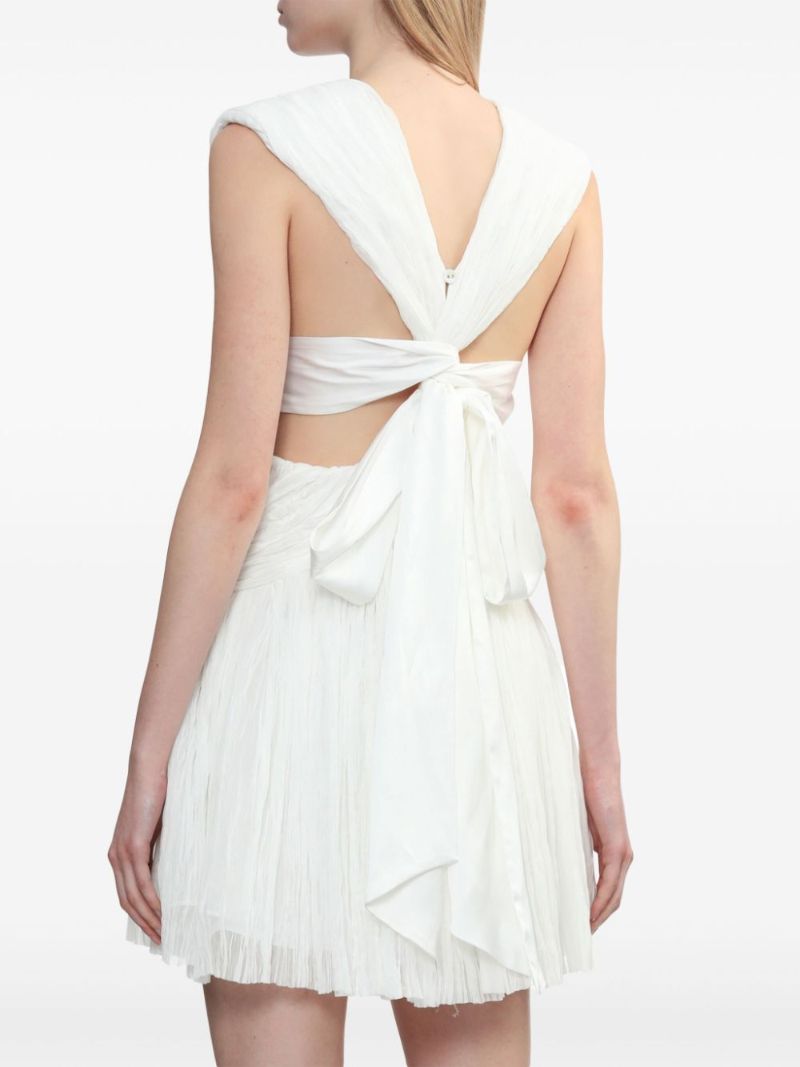 White Escapist Pleated Mini Dress