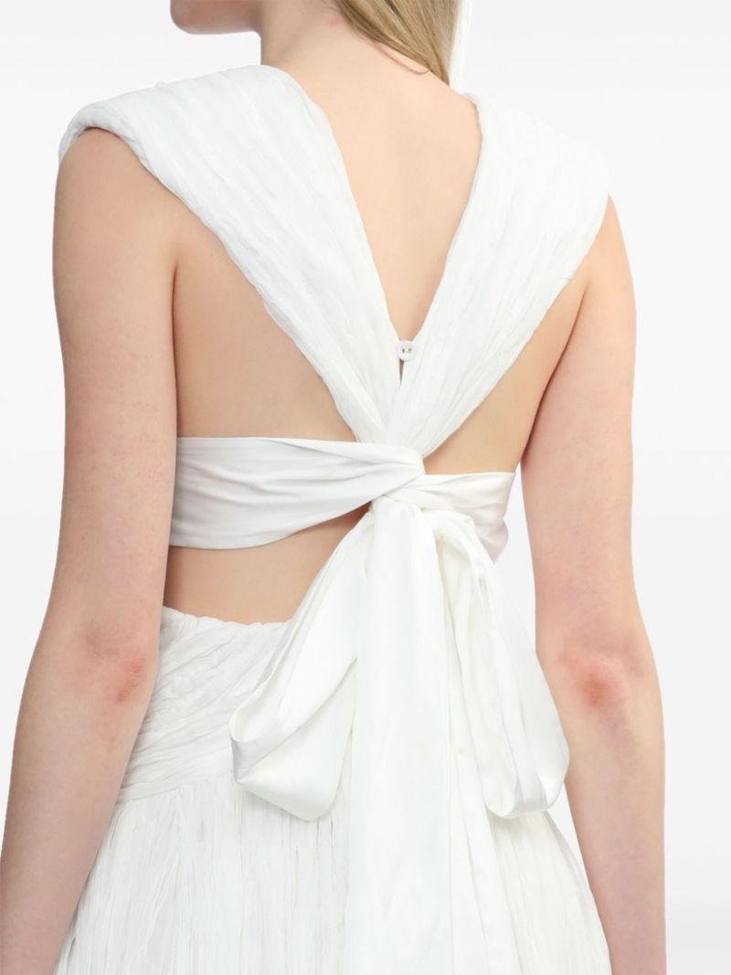 White Escapist Pleated Mini Dress