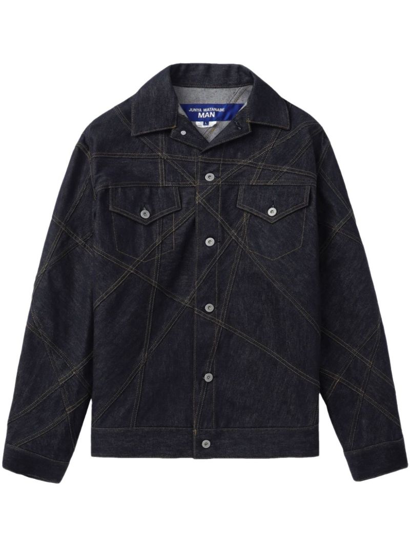 Blue Contrast-stitching Denim Jacket