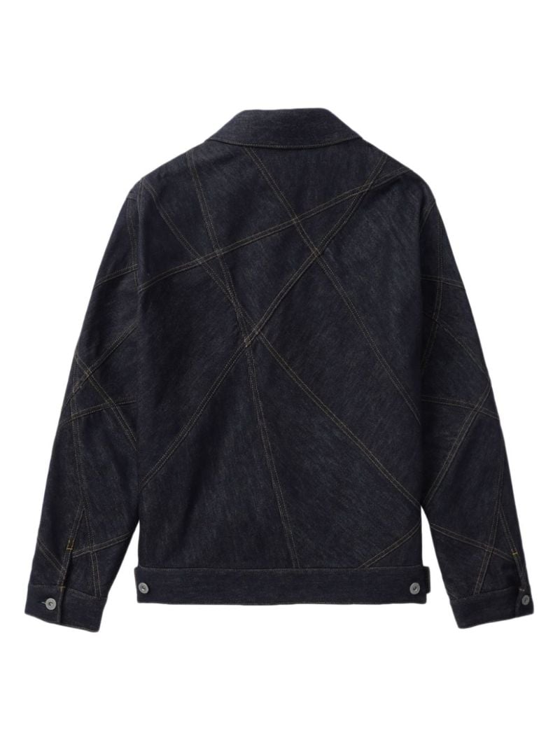 Blue Contrast-stitching Denim Jacket