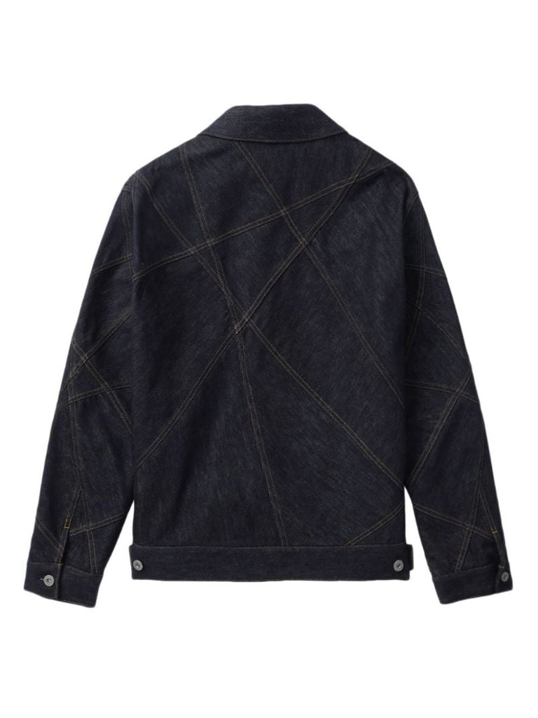 Blue Contrast-stitching Denim Jacket