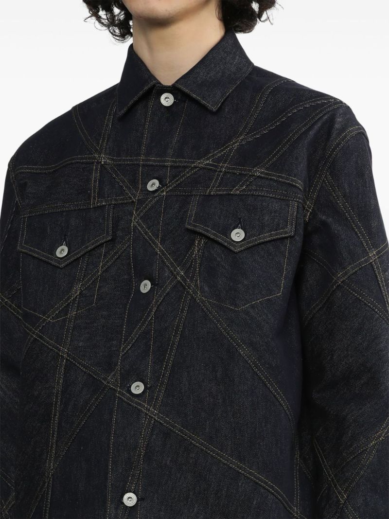 Blue Contrast-stitching Denim Jacket