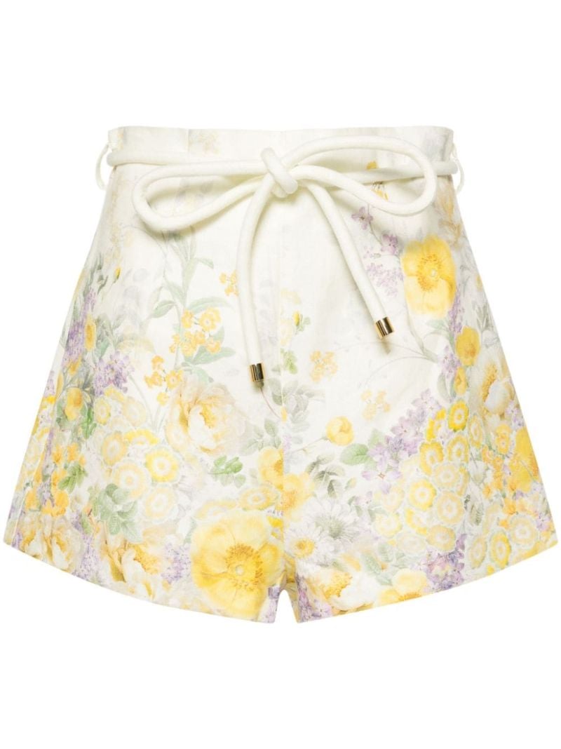 Yellow Harmony Linen Shorts