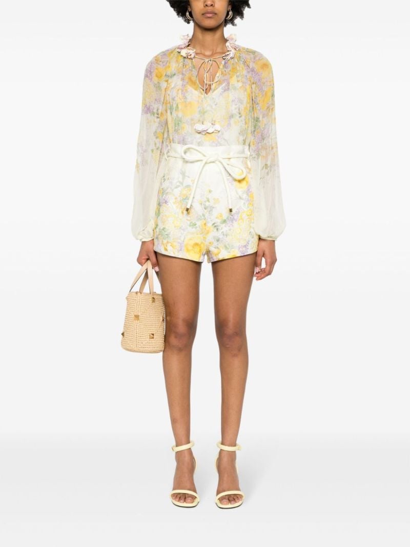 Yellow Harmony Linen Shorts