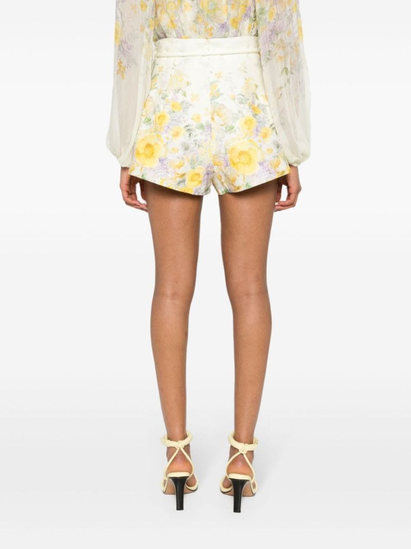 Yellow Harmony Linen Shorts