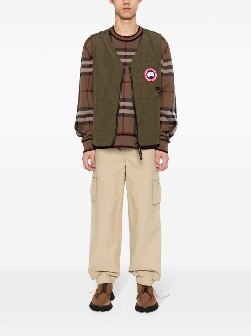 Green Logo-appliquÃ_x0083_Â© Zip-up Gilet