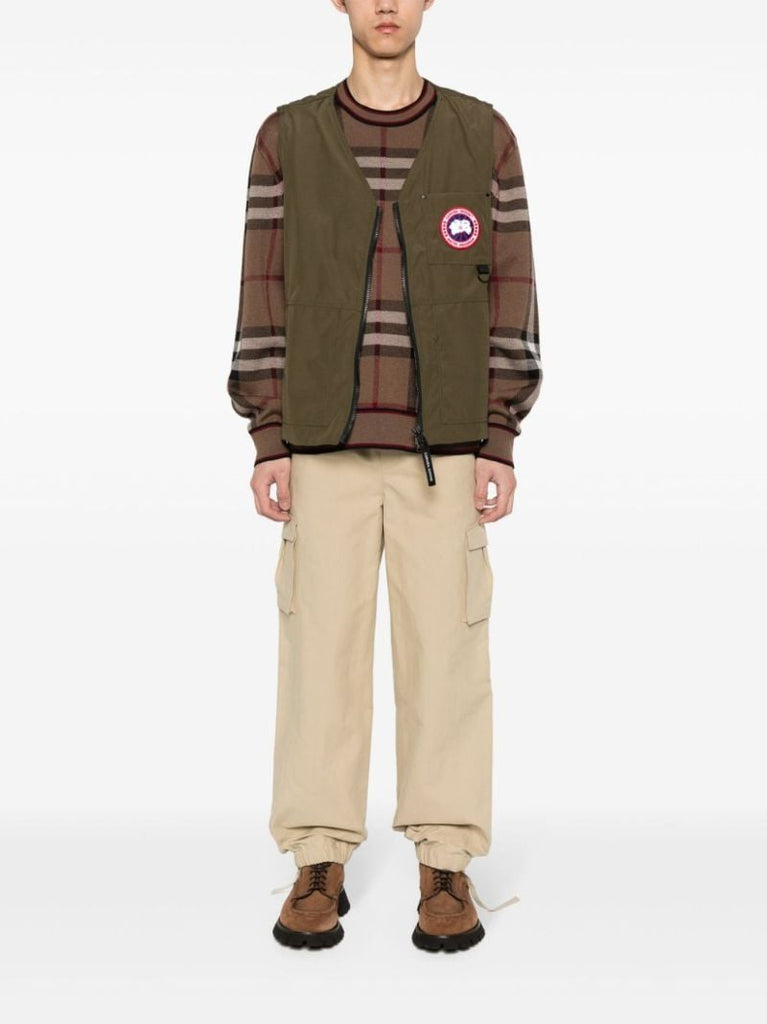 Green Logo-appliquÃ_x0083_Â© Zip-up Gilet