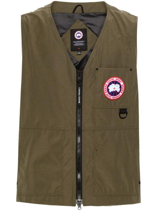 Green Logo-appliquÃ_x0083_Â© Zip-up Gilet