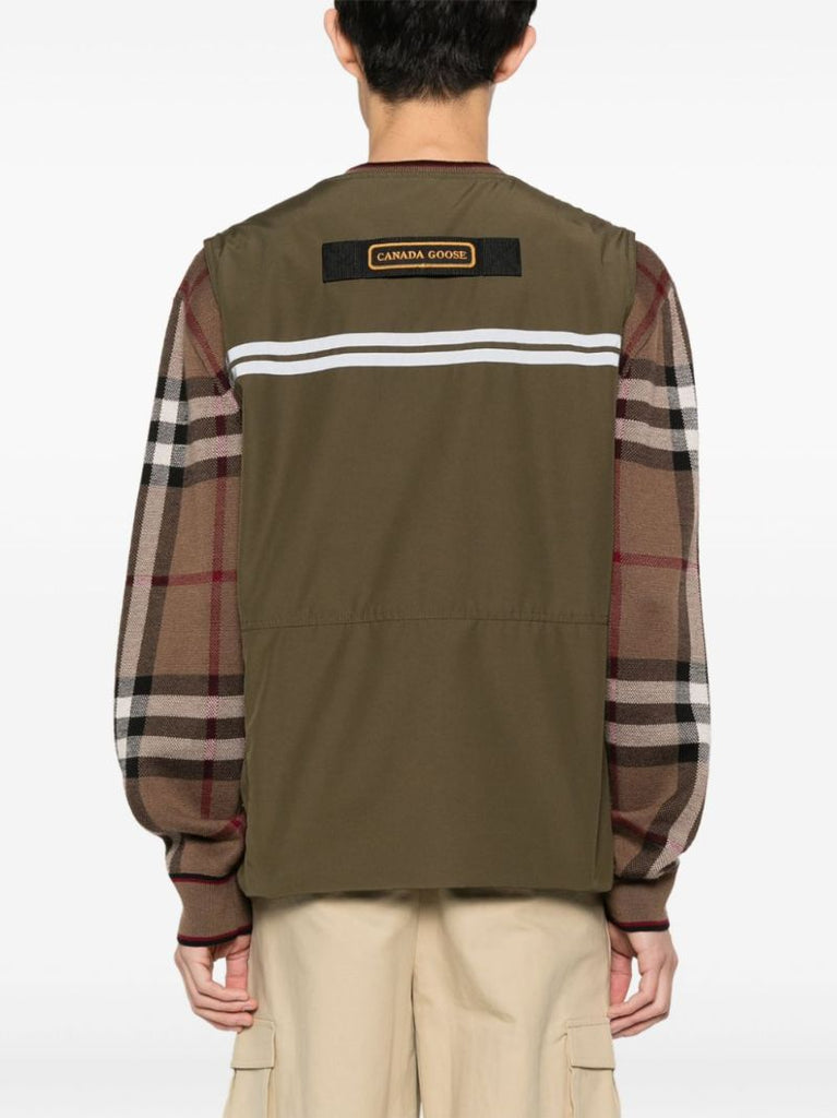 Green Logo-appliquÃ_x0083_Â© Zip-up Gilet