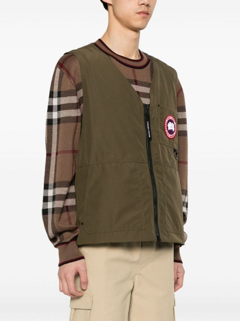 Green Logo-appliquÃ_x0083_Â© Zip-up Gilet