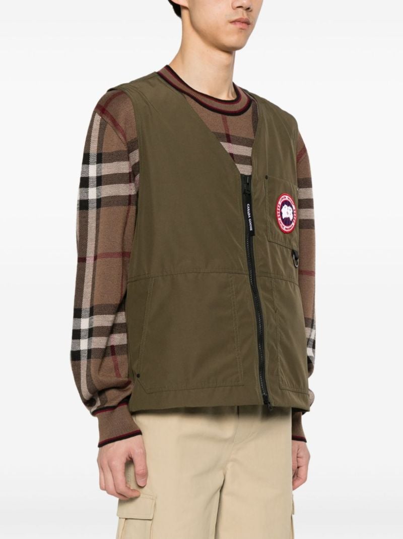 Green Logo-appliquÃ_x0083_Â© Zip-up Gilet