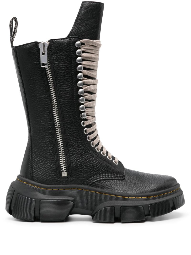 X Rick Owens Black 1918 Leather Lace-up Boots