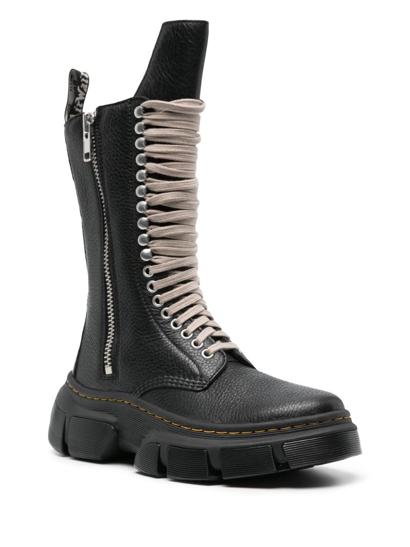 X Rick Owens Black 1918 Leather Lace-up Boots