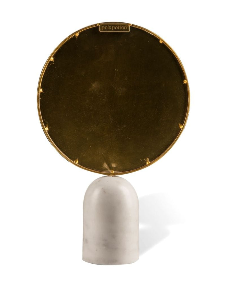 White Round Mirror with Marble Base