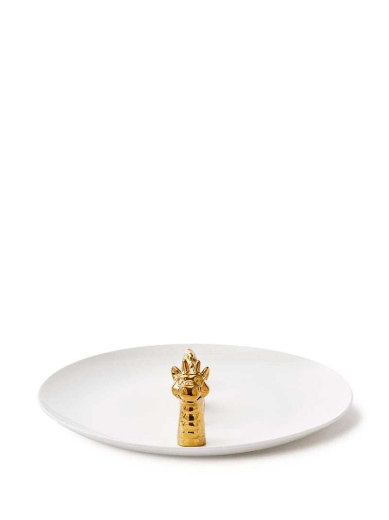 White Dragon Ceramic Decorative Plate
