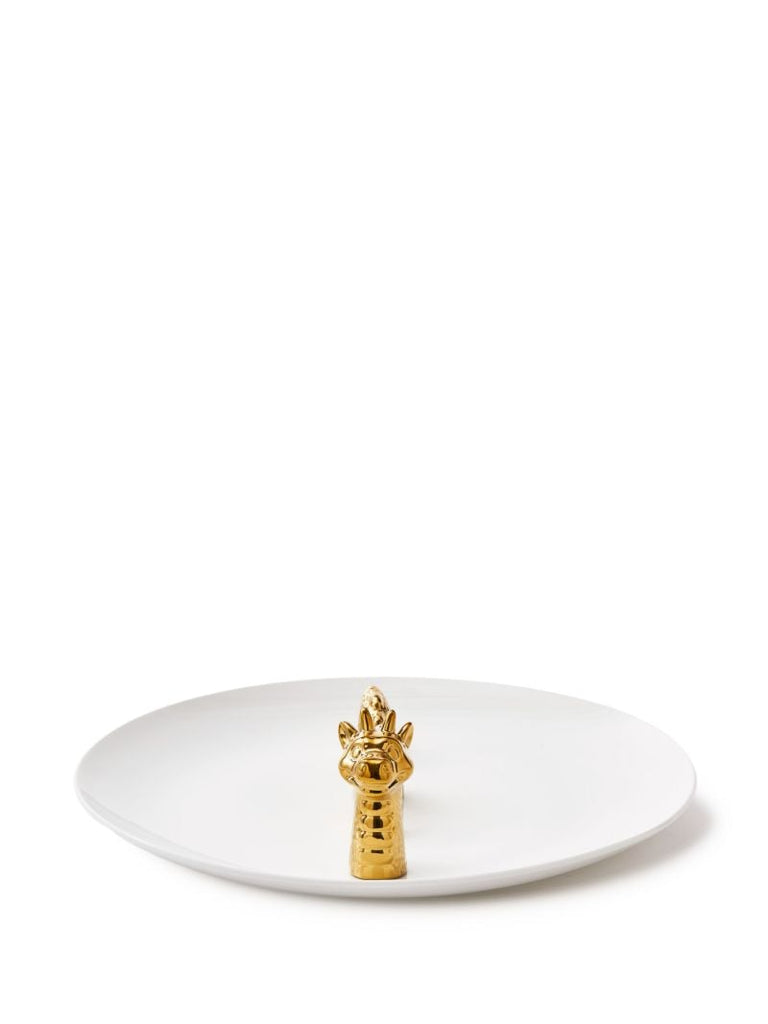 White Dragon Ceramic Decorative Plate