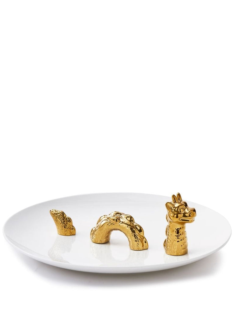 White Dragon Ceramic Decorative Plate