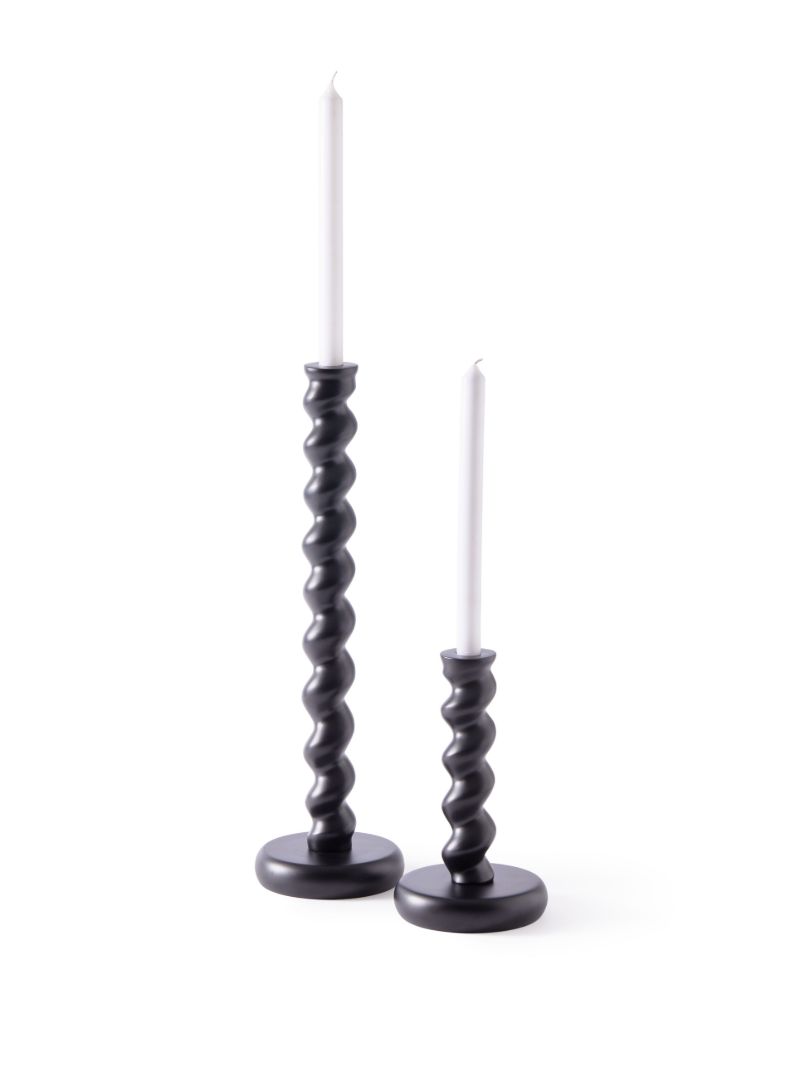Black Twister Candle Holder