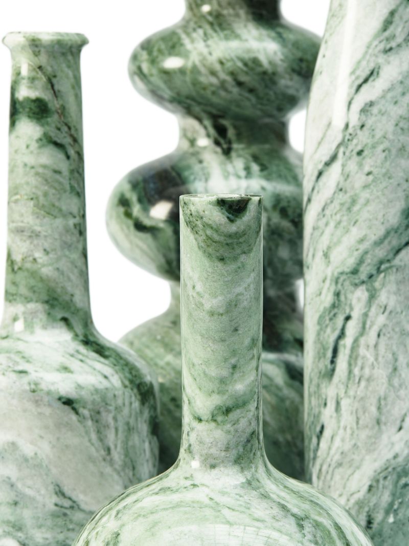 Green Heritage Bottle Marble Candle Holder