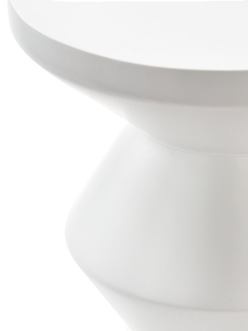 White Outdoor Zig Zag Lacquered Stool