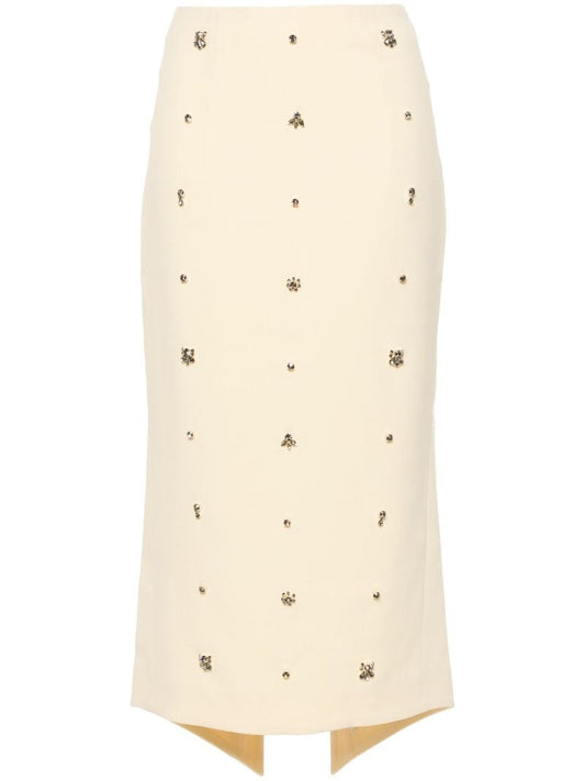 Yellow Thalia Crystal-embellished Skirt