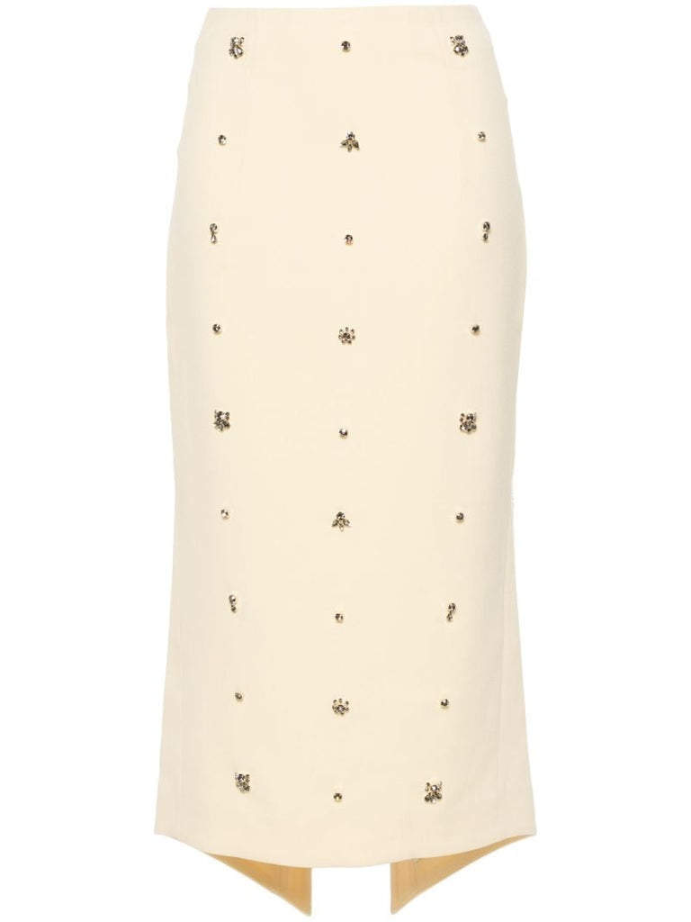 Yellow Thalia Crystal-embellished Skirt