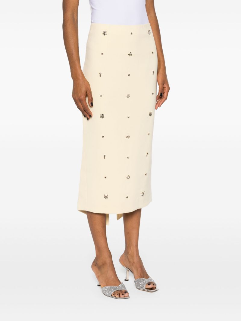 Yellow Thalia Crystal-embellished Skirt