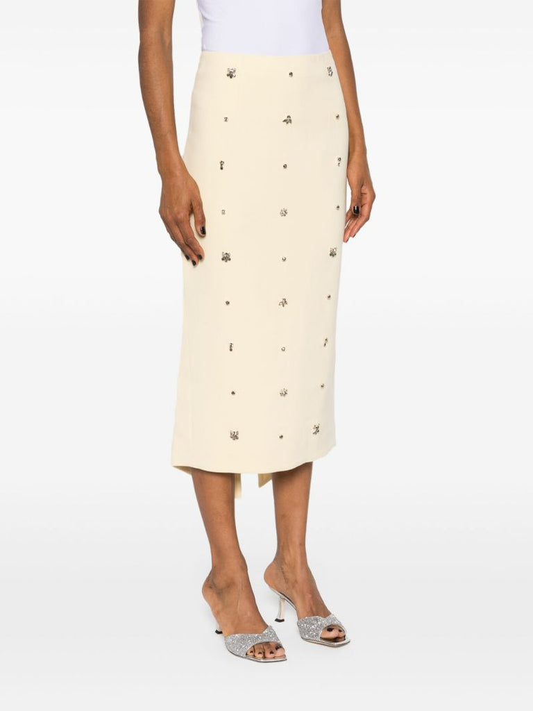 Yellow Thalia Crystal-embellished Skirt