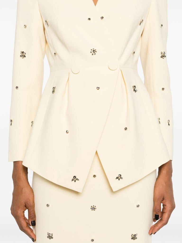 Neutral Milo Crystal-embellished Jacket